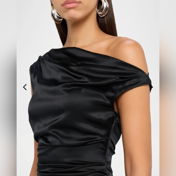 STAUD Phare Silk Blend One Shoulder Midi Dress 2 $695 - Picture 8 of 9